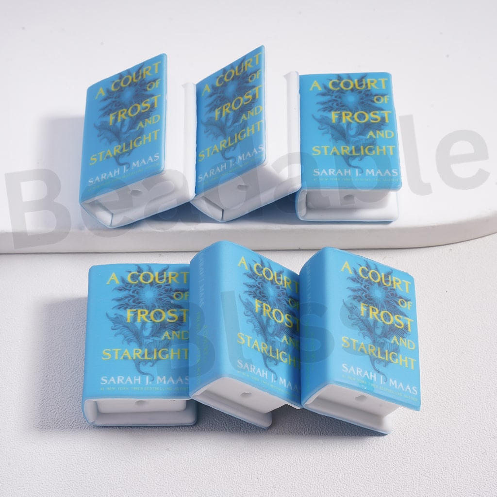 Silicone Focal Beads 3D Adhesive Mould Blue Mini Book Teenage Fantasy Series