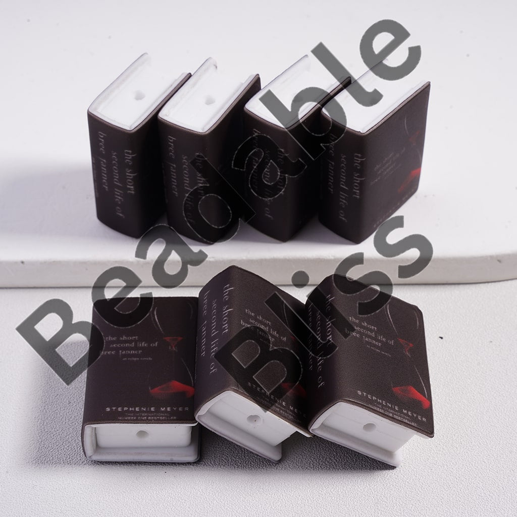 Silicone Focal Beads 3D Adhesive Mould Mini Book with Red Sands Hourglass