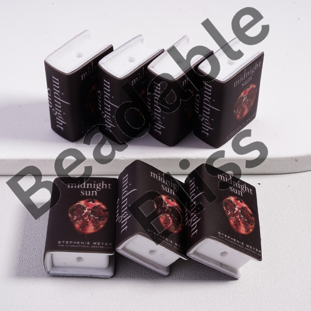 Silicone Focal Beads 3D Adhesive Mould Black Mini Book with Pomegranate