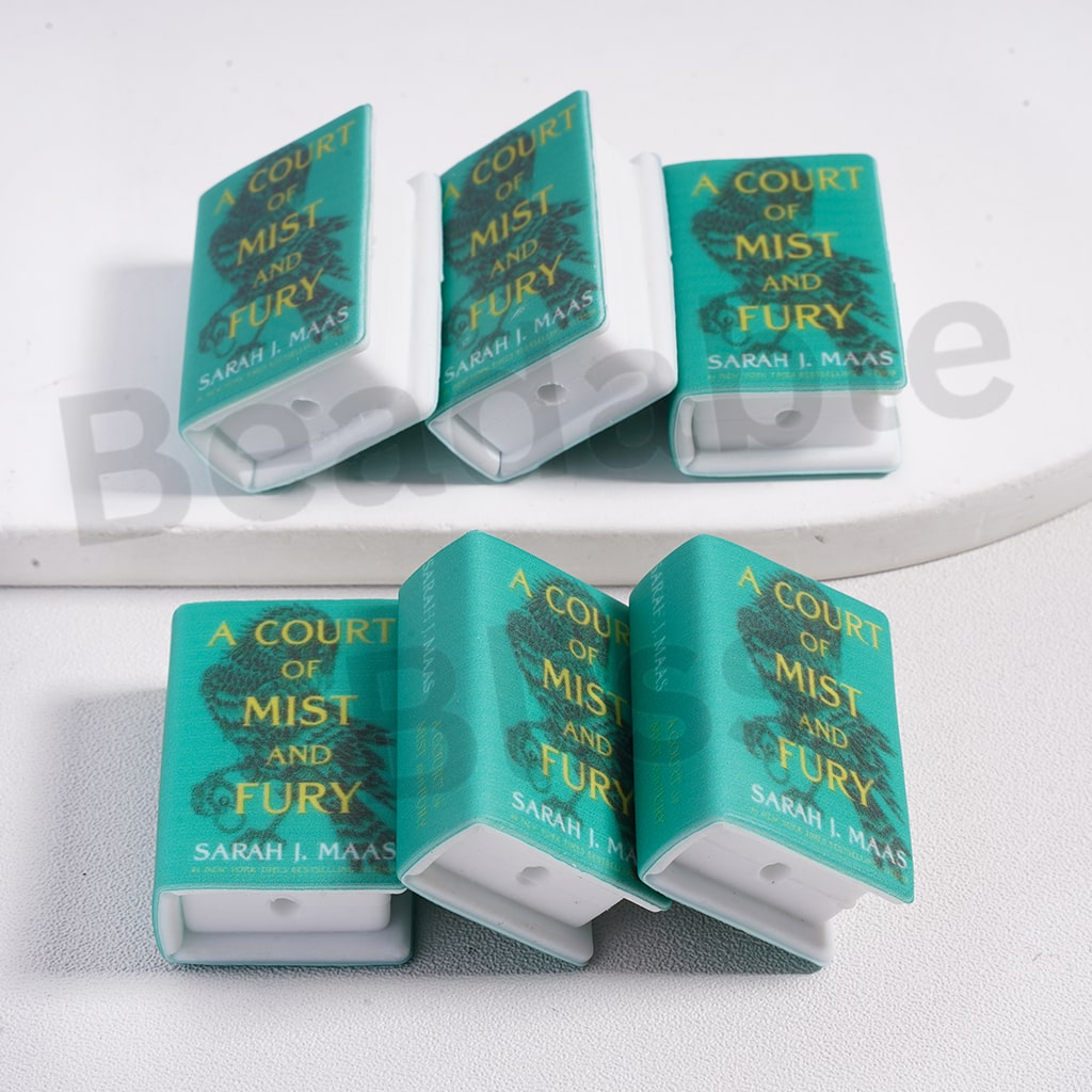 Silicone Focal Beads 3D Adhesive Mould Green Mini Book Teenage Fantasy Series