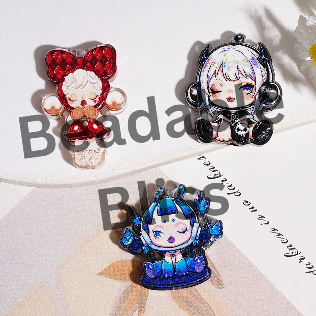 Acrylic Beads Baby Girl Doll in Sweet Cool Style, Random Mix