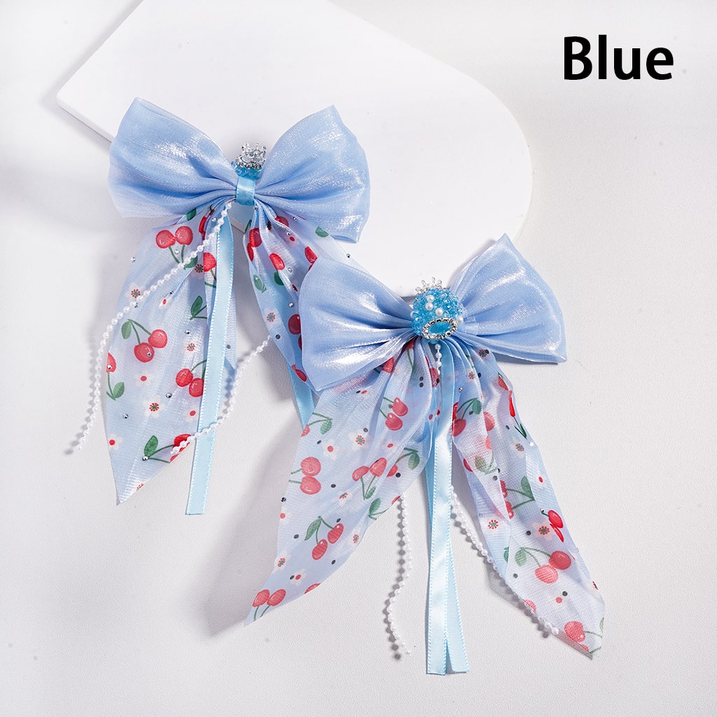 Sugar Acrylic Beads with Fancy Silver Crown White Pearls Shiny Cone Shape Rhinestones Fabric Bowtie Pearl Chains Accessories, Random Mix