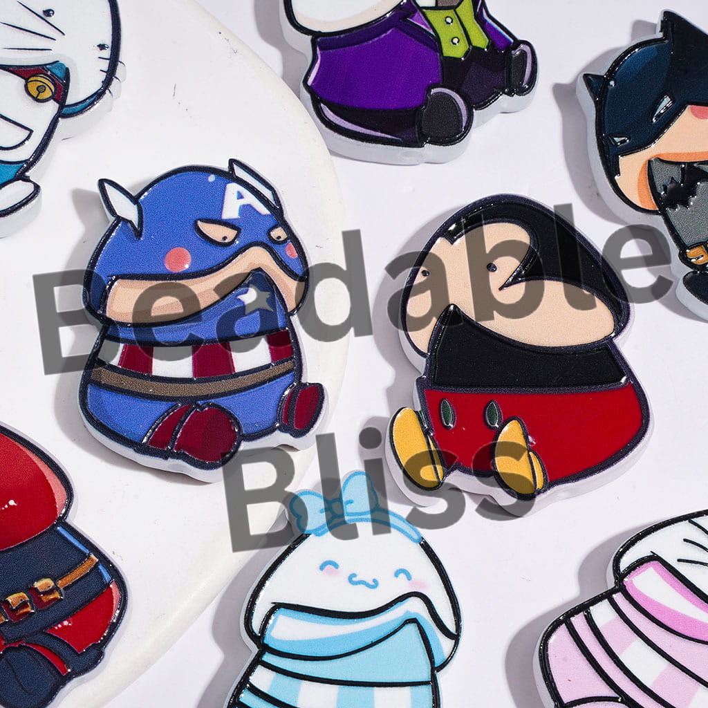 Acrylic Beads Strong Character & Adorable Character & Classic Anime Animal Character, Man Exclusive Theme, Random Mix