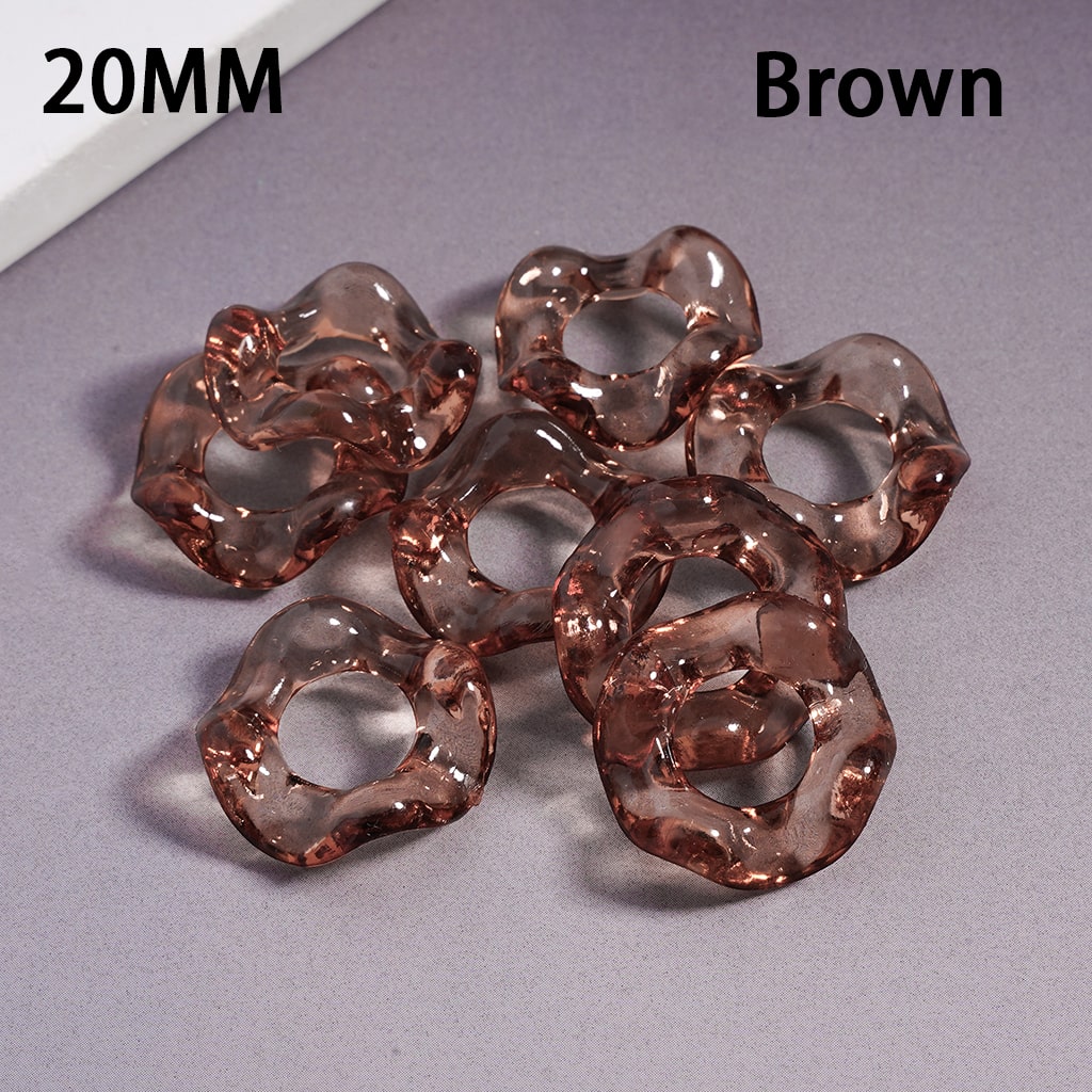Acrylic Spacer Beads Wavy Shape, Translucent Color, 20MM, Random Mix