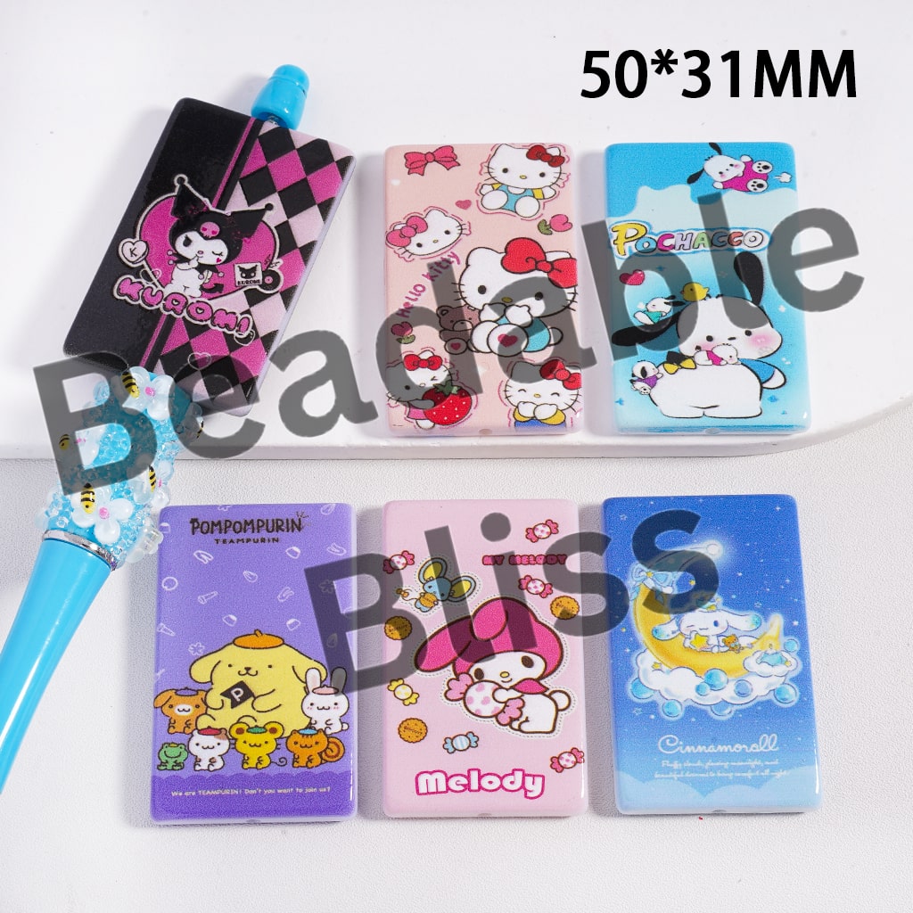 Set of cartoon character phone cases on a white background with 'beadablebliss' branding.