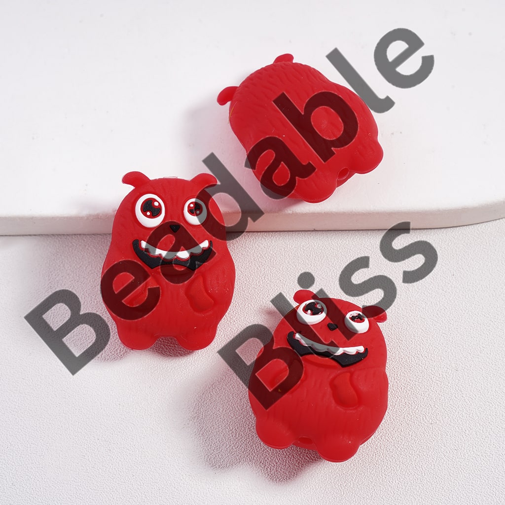 Silicone Focal Beads 3D Cute Monster in Various Styles