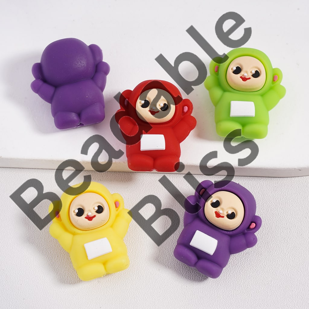 Silicone Focal Beads 3D Antenna Baby Series in Various Colors, Random Mix
