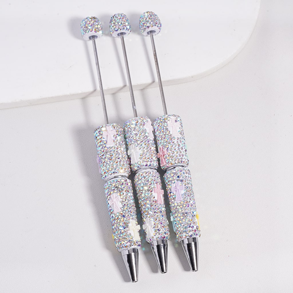 Beadable Clay Pen with Windmill in Assorted Colors and AB Rhinestones