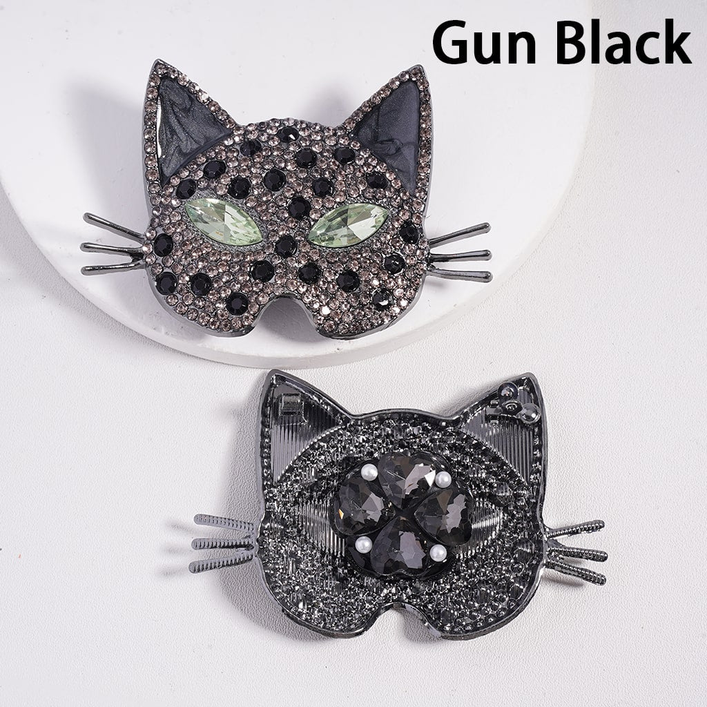 Clay Beads with Cat Face Mask Clear Rhinestones & White Pearls, Multi-Color, 48*72MM Fancy Rhinestone