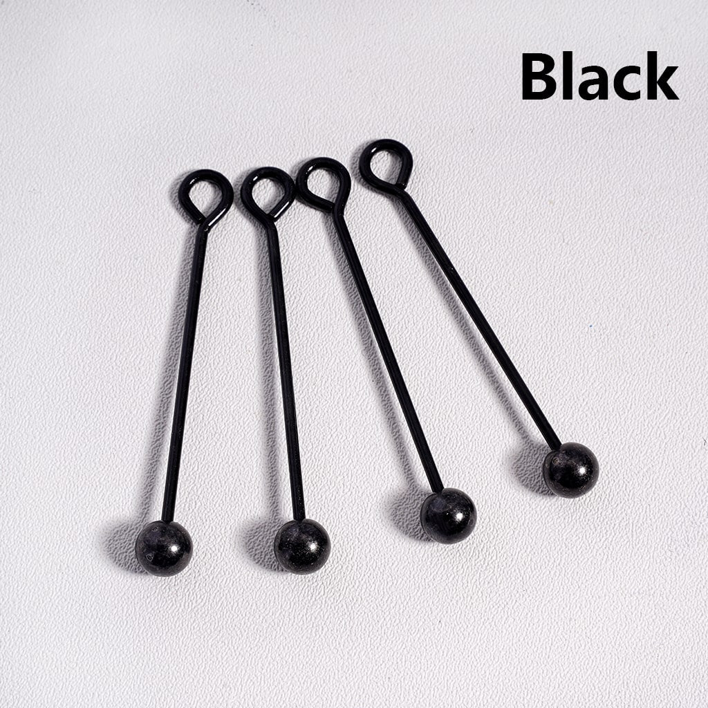 Black metal tool with spherical ends on a white background