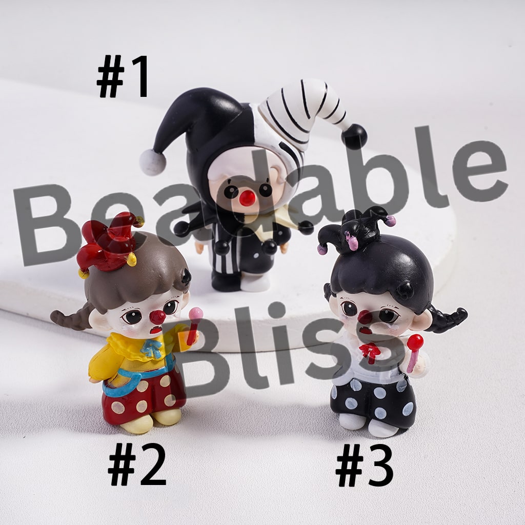 Acrylic Figurines Adorable Clown Baby Character Series, Jewelry Accessories (No Hole)
