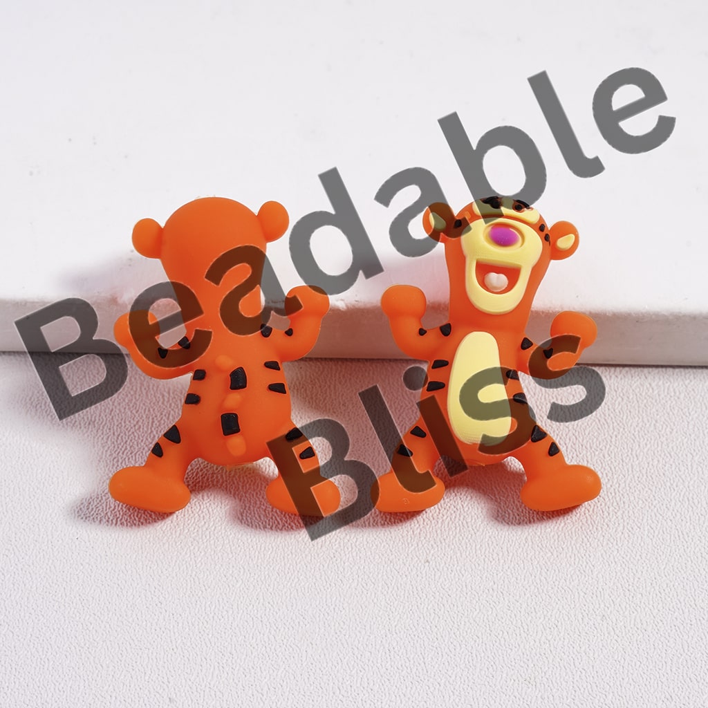 Silicone Focal Beads 3D Cute Tiger and Girl Boy Mouse and Pink Girl Teacher Characters