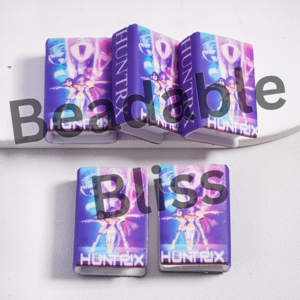 Silicone Focal Beads 3D Mini Book with Beautiful and Smiling Girls Group