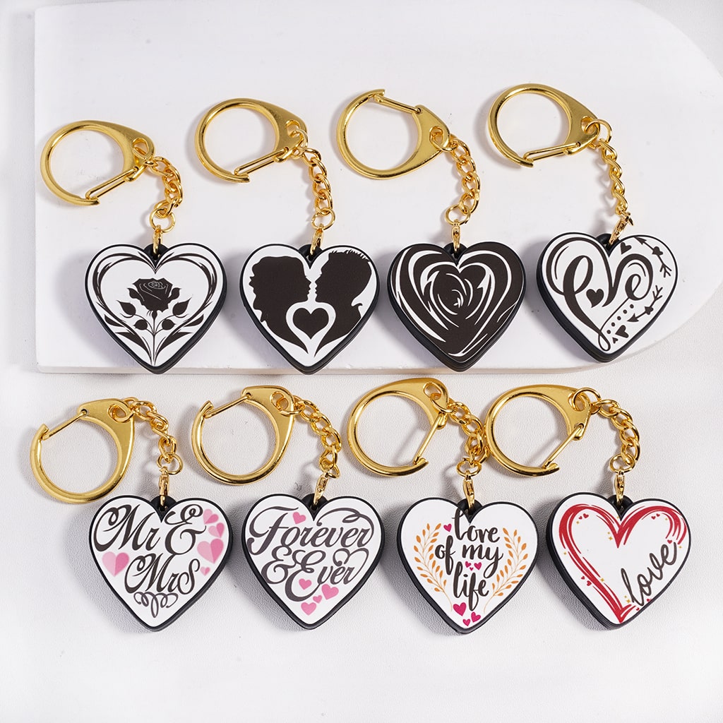 Metal Keychain with Lobster Clasp with Silicone Charm Pendant
