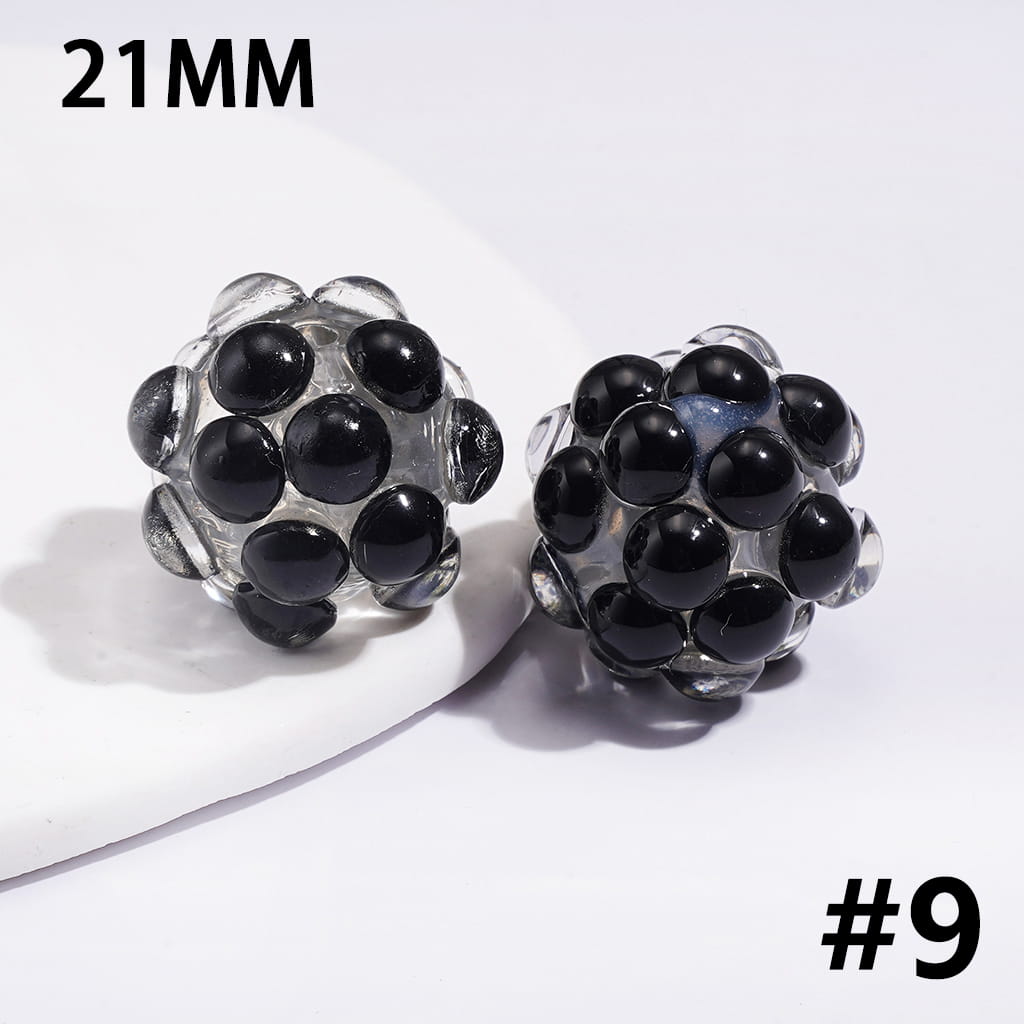 Handmade Dazzling Half-faced Rhinestones Acrylic Beads 21MM Various Colors