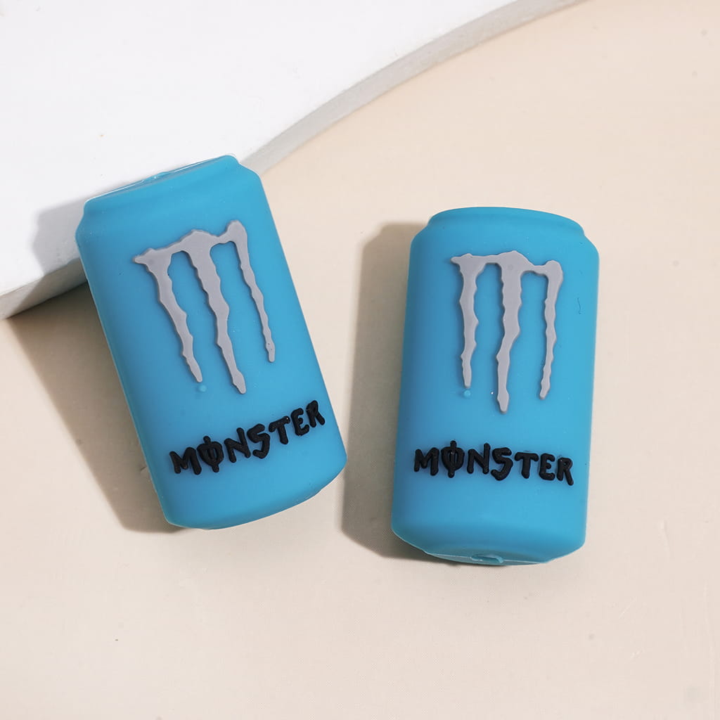 Silicone Focal Beads w Energy Drink Can Design, 16*29MM, Multi-Color
