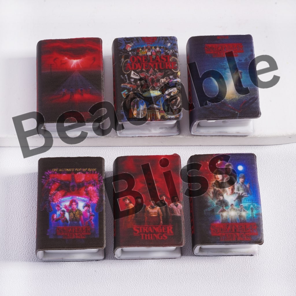 Silicone Focal Beads 3D Mini Book Horror Series in Various Designs, Random Mix