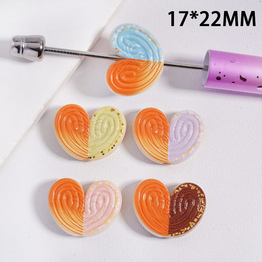 Acrylic Beads Butterfly Pastry in Double Colors, 17*22MM, Multi-Color, Random Mix