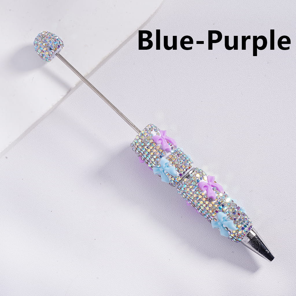 Beadable Clay Pens with Cute Bowtie AB Rhinestones Covered the Entire Pen