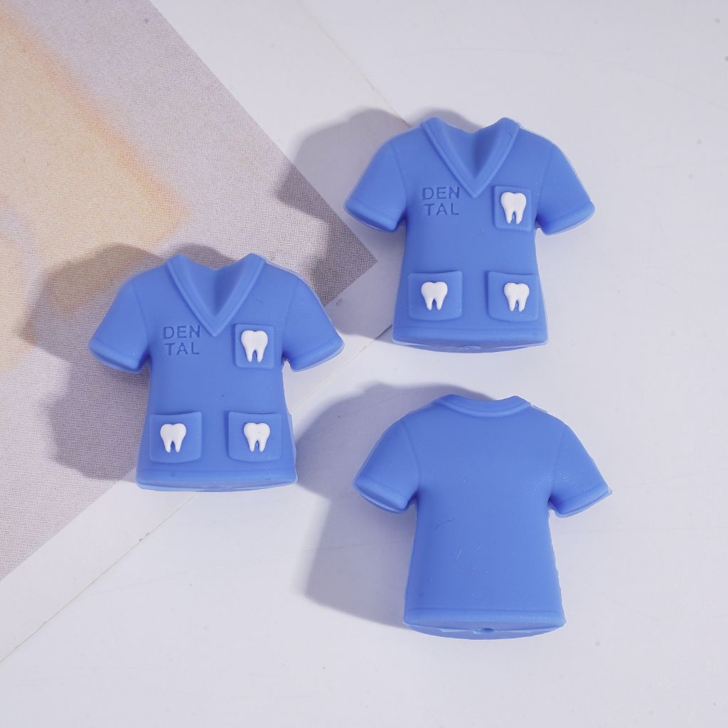 Silicone Focal Beads 3D Dental Series, Dentist Uniform and Mouthwash and Teeth