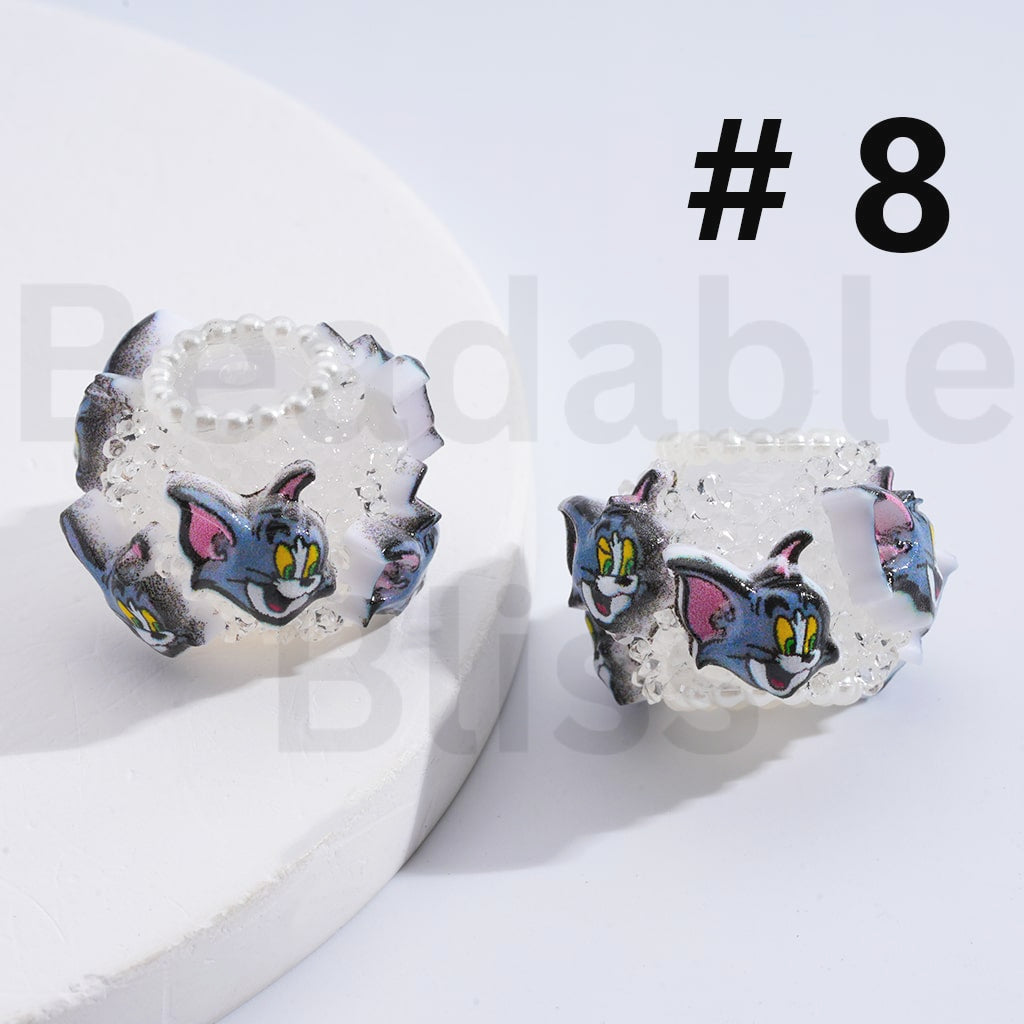 Sugar Acrylic Beads Cute Cartoon Hello Kitt Kurom Cinnamonrol To Jerr Micke Minni Donal Dais Stitc Alie James P. Sulliva Lots Bear Sanri Disne Toy Stor Monsters In Multi-Color Around 18*22MM