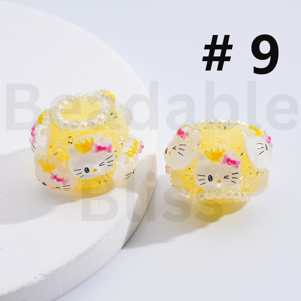 Sugar Acrylic Beads Cute Cartoon Hello Kitt Kurom Cinnamonrol To Jerr Micke Minni Donal Dais Stitc Alie James P. Sulliva Lots Bear Sanri Disne Toy Stor Monsters In Multi-Color Around 18*22MM