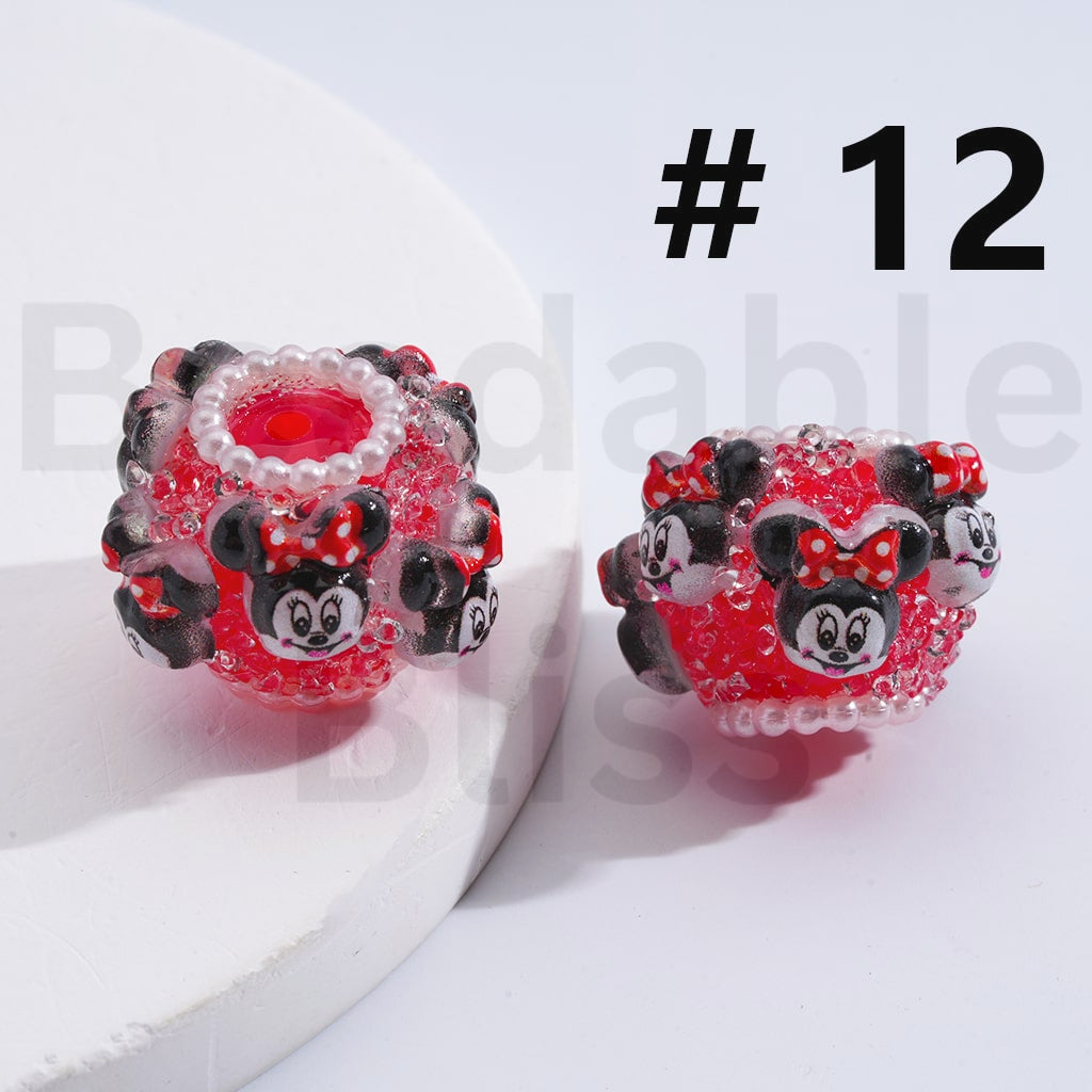 Sugar Acrylic Beads Cute Cartoon Hello Kitt Kurom Cinnamonrol To Jerr Micke Minni Donal Dais Stitc Alie James P. Sulliva Lots Bear Sanri Disne Toy Stor Monsters In Multi-Color Around 18*22MM