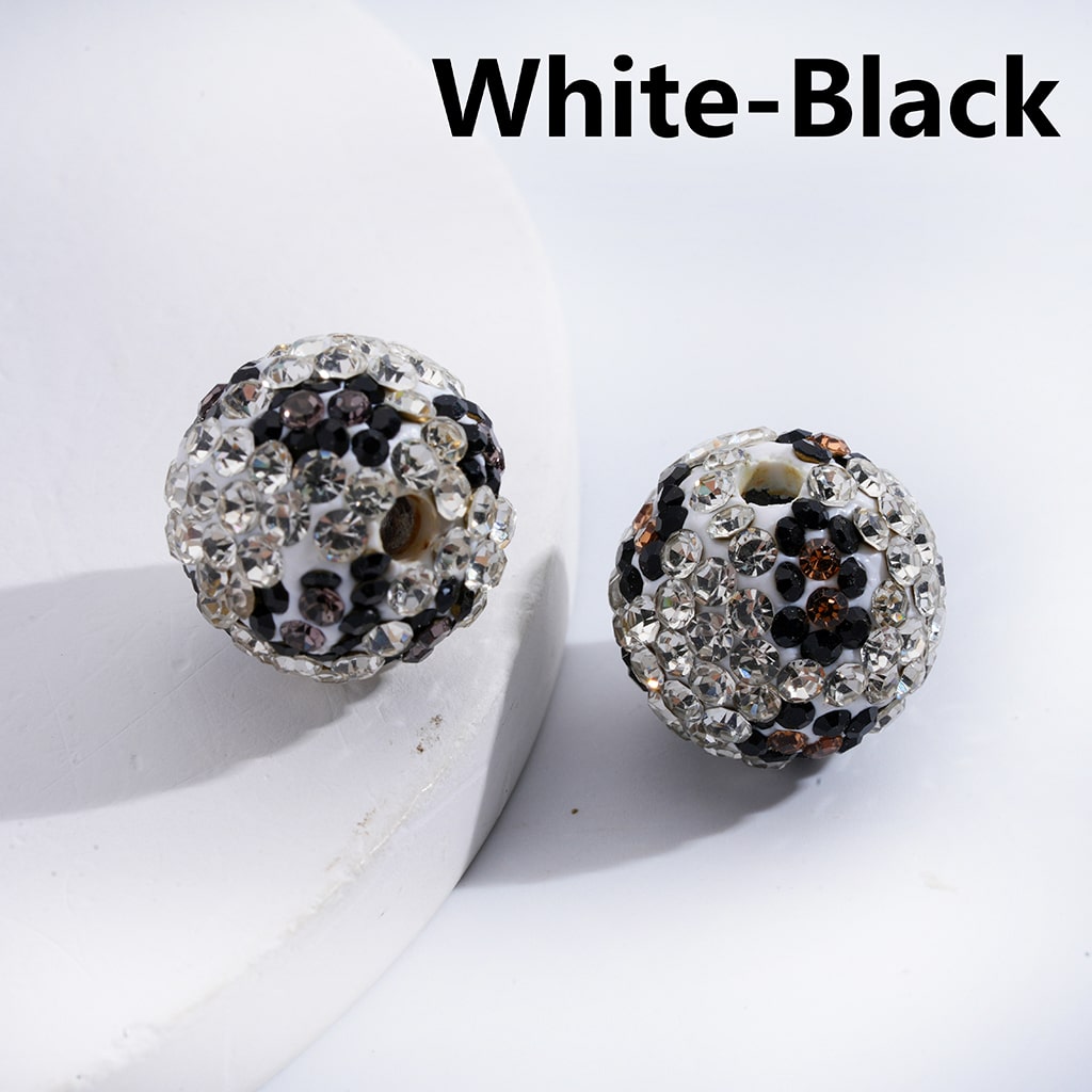 Clay Beads Jaguar Leopard Prints Shiny Rhinestones Multi-Color 16MM