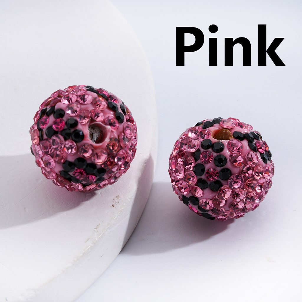 Clay Beads Jaguar Leopard Prints Shiny Rhinestones Multi-Color 16MM