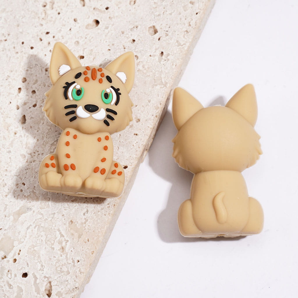 3D Lovely Four-Legged Walking Animals Series Silicone Focal Beads