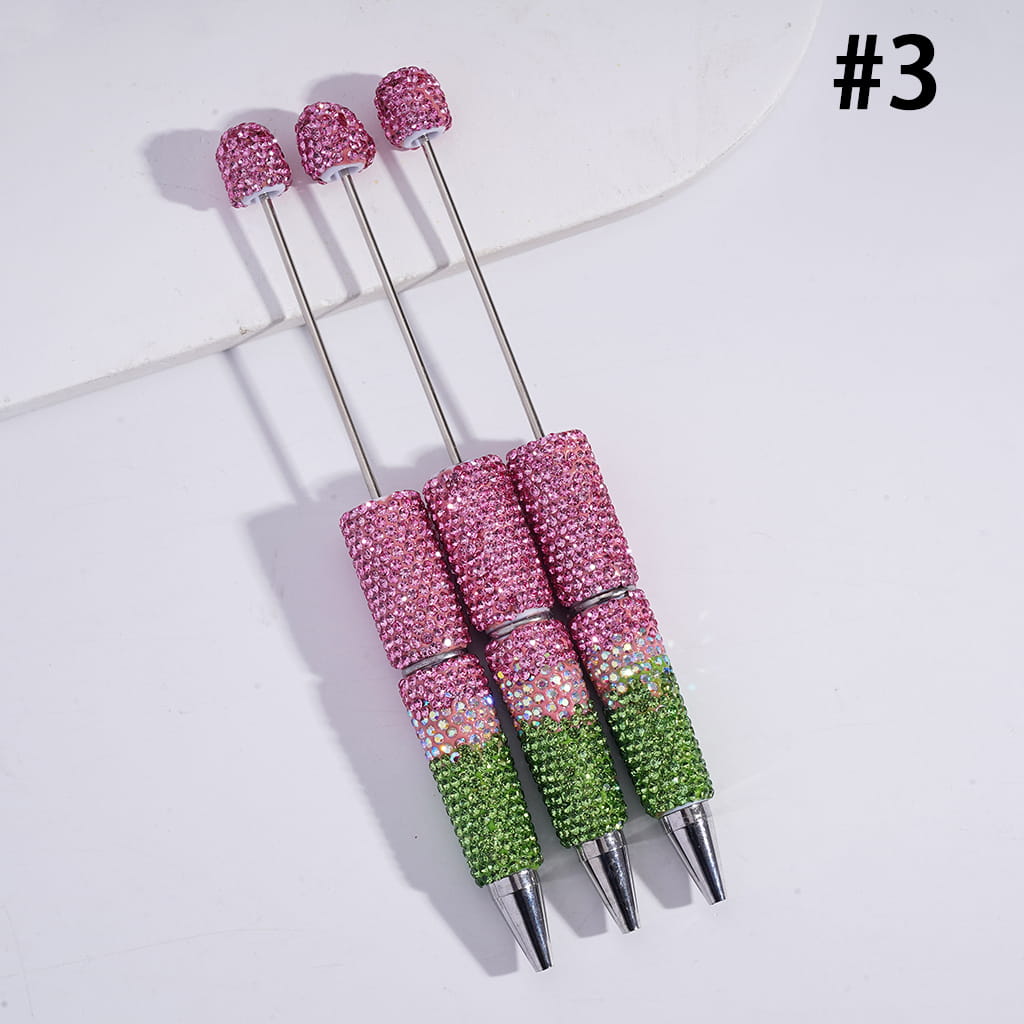 Beadable Clay Pens with Three Layers Rhinestones Covered the Entire Pen