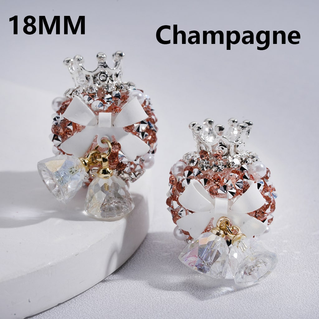 Sugar Acrylic Beads Mini Silver Alloy Crown Clear Rhinestones Chains White Pearls Bowknots with Clear Crystal Pendants Multi-Color 18MM