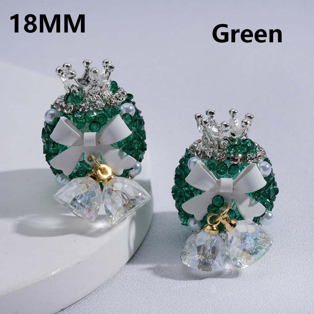 Sugar Acrylic Beads Mini Silver Alloy Crown Clear Rhinestones Chains White Pearls Bowknots with Clear Crystal Pendants Multi-Color 18MM