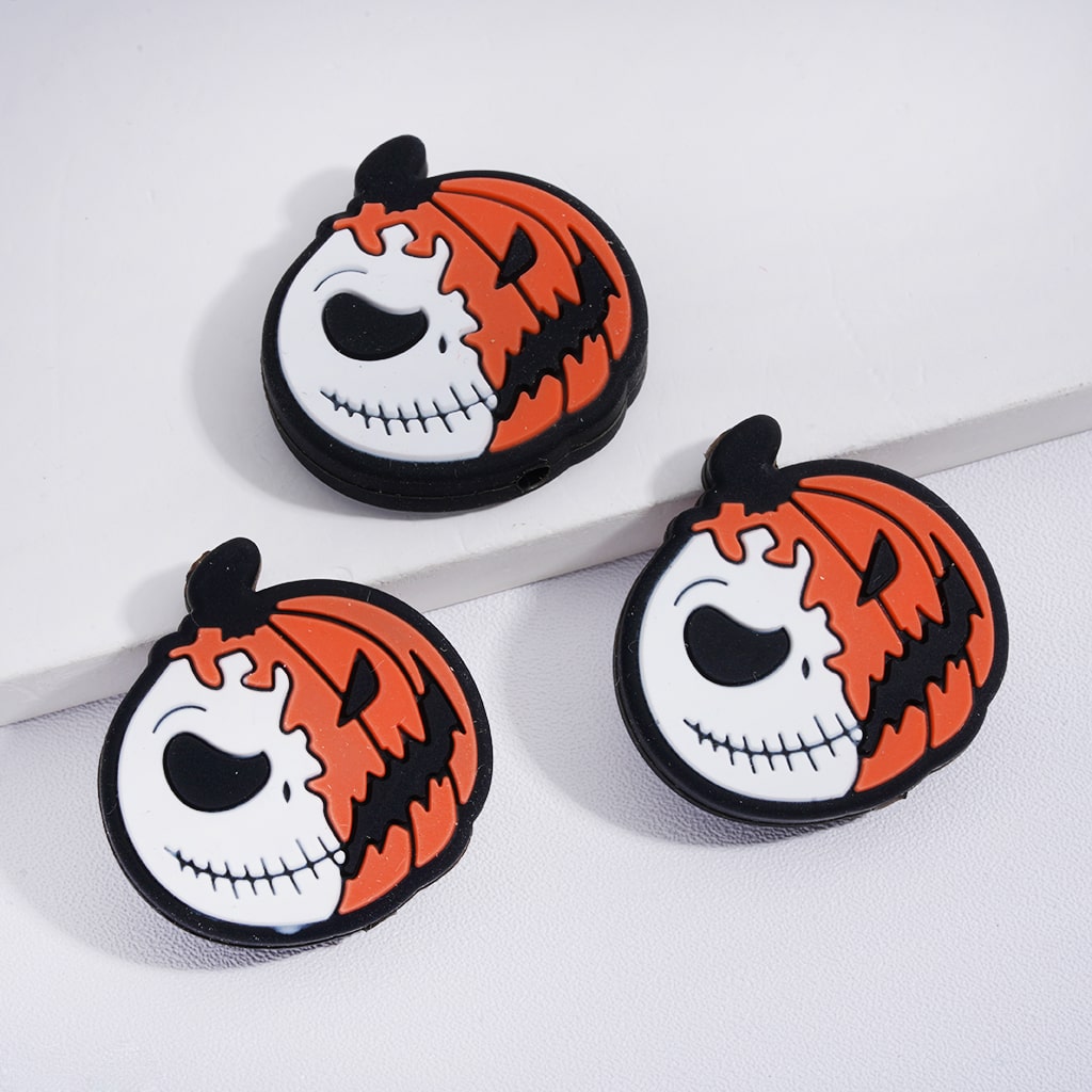 Silicone Focal Beads Halloween Ghost & Jac Face Pumpkin