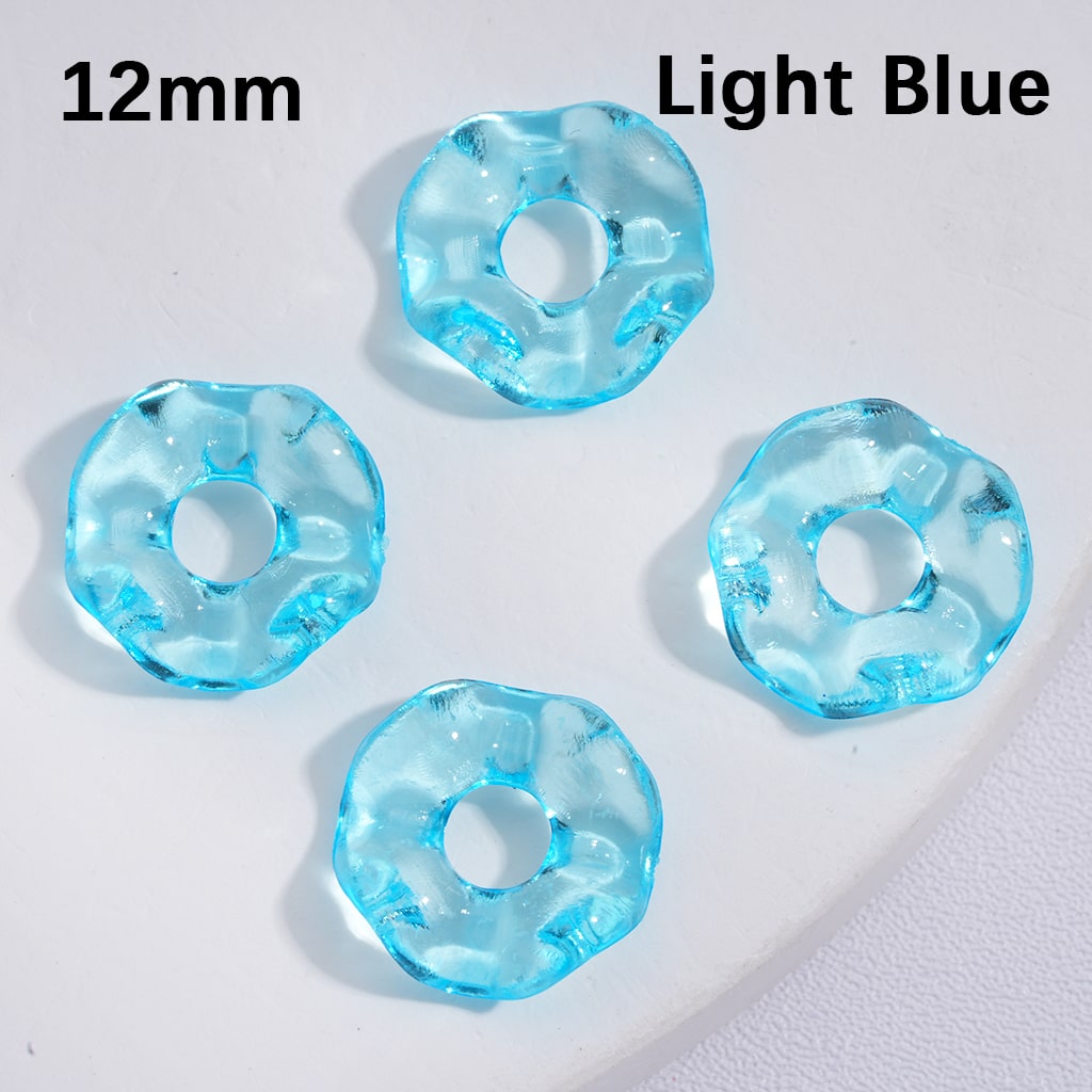 Spacer Acrylic Beads Wavy Shape Translucent Multi-Color 12MM (Single Color is available for 1450pcs(whole bag) Only)