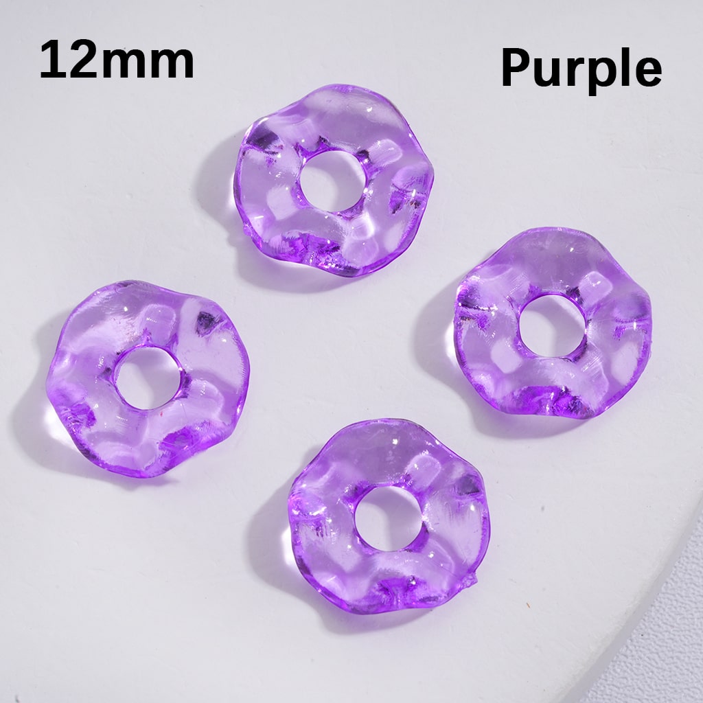 Spacer Acrylic Beads Wavy Shape Translucent Multi-Color 12MM (Single Color is available for 1450pcs(whole bag) Only)