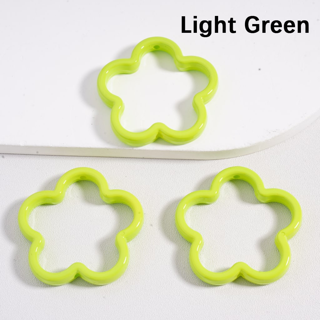 Acrylic Beads Large Cute Flower Frame Multi-Color 42MM