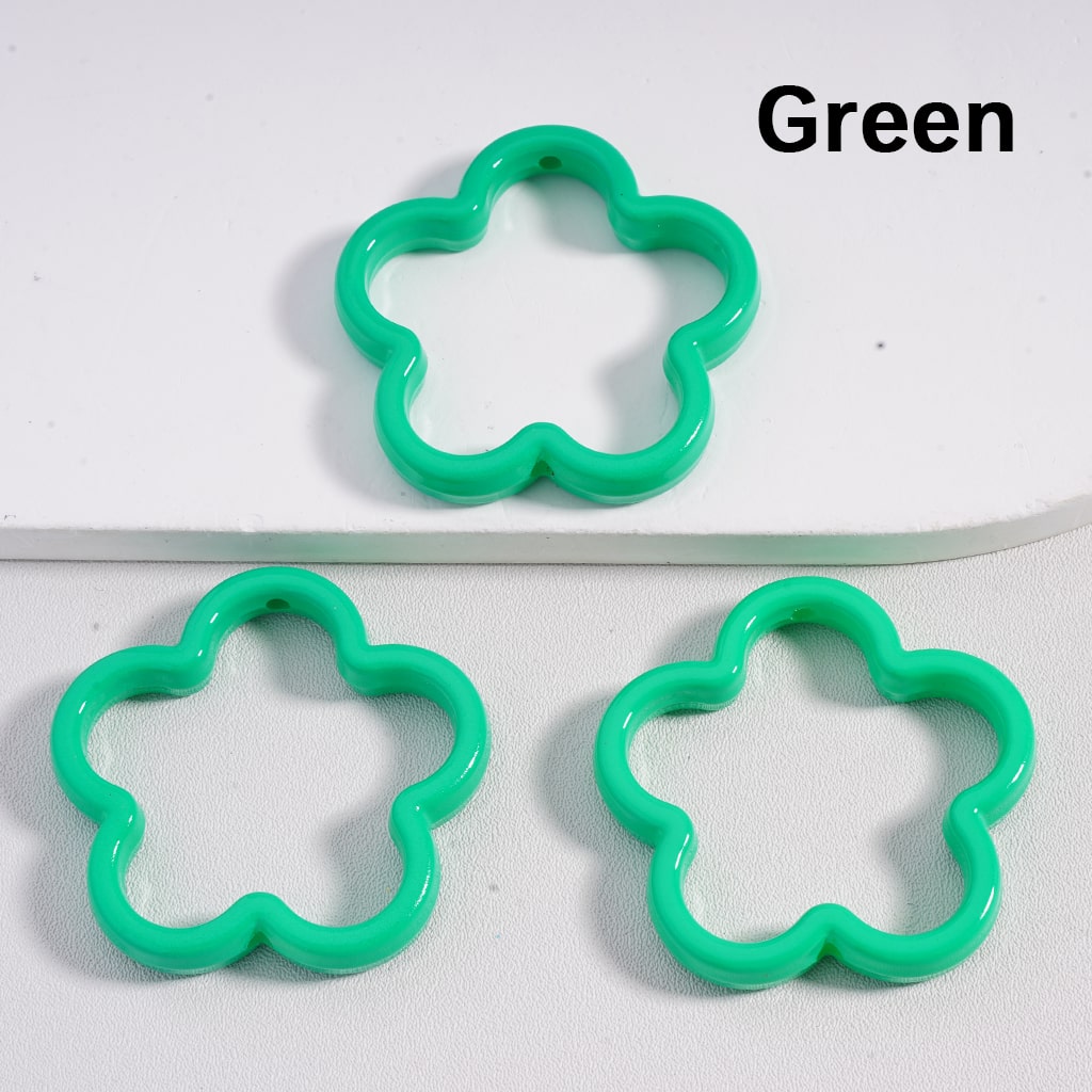 Acrylic Beads Large Cute Flower Frame Multi-Color 42MM