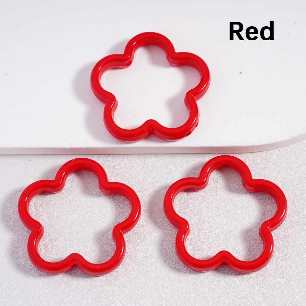 Acrylic Beads Large Cute Flower Frame Multi-Color 42MM
