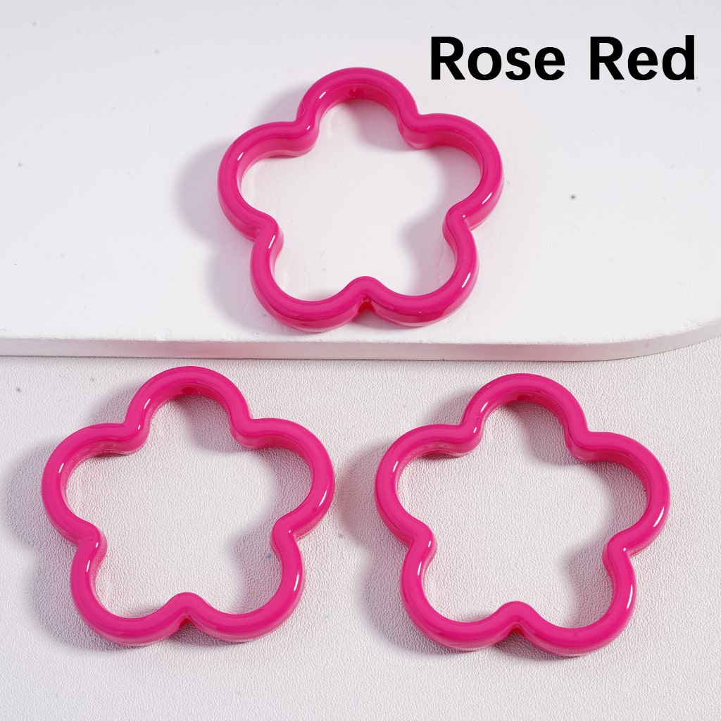 Acrylic Beads Large Cute Flower Frame Multi-Color 42MM