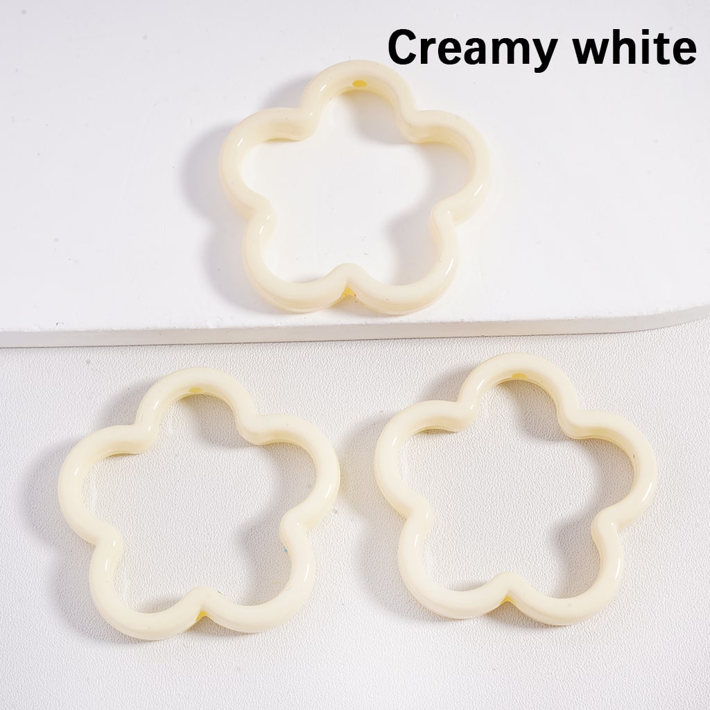 Acrylic Beads Large Cute Flower Frame Multi-Color 42MM