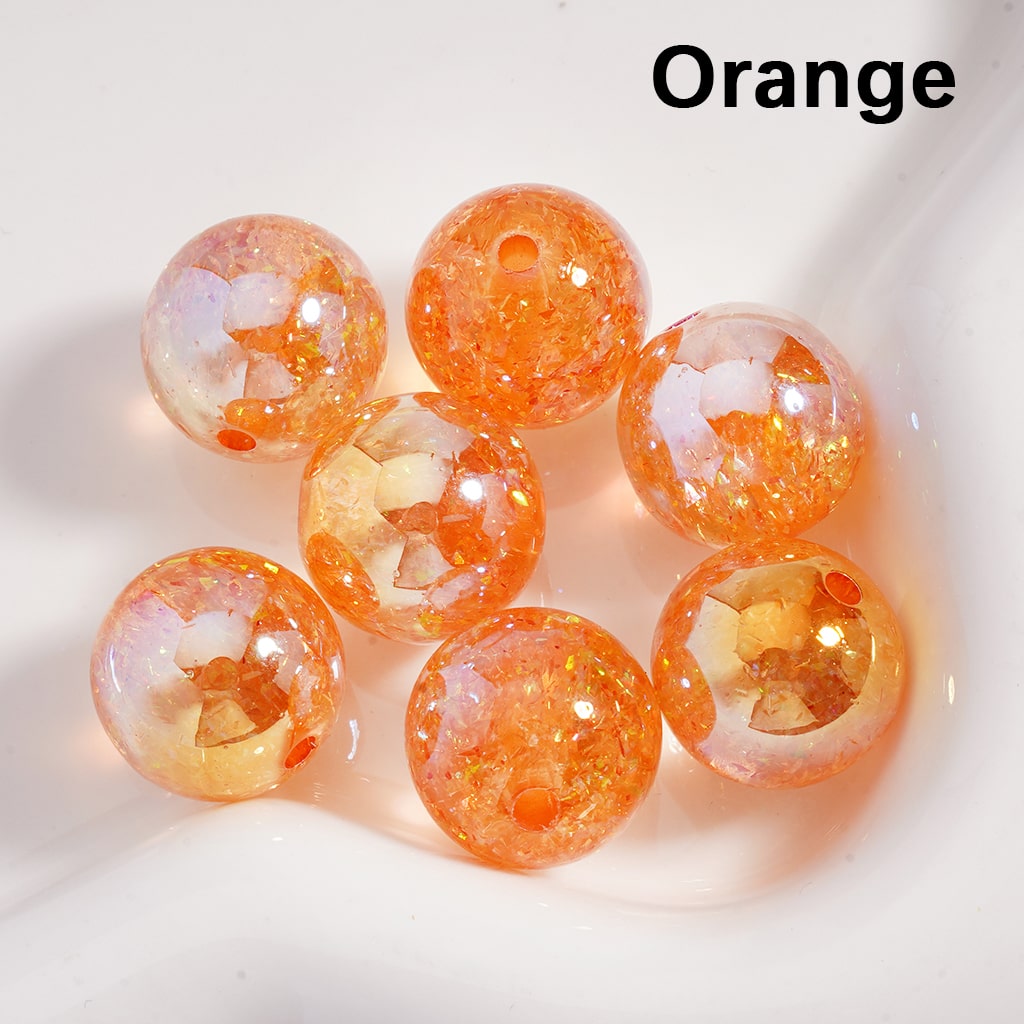 Acrylic Beads UV Coating Shiny Mini Foil Paper Inside Multi-Color 16MM (Single Color is available for 200pcs(whole bag) Only)