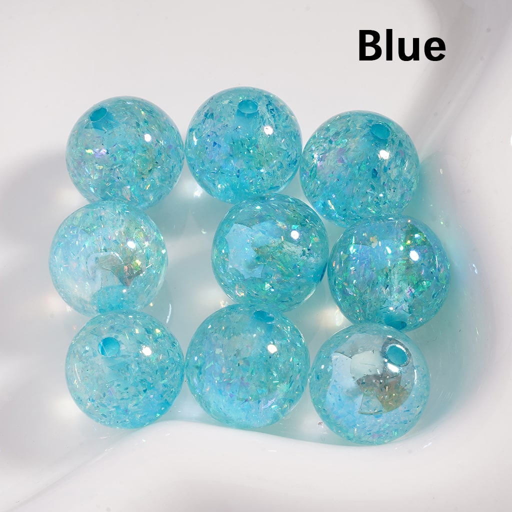 Acrylic Beads UV Coating Shiny Mini Foil Paper Inside Multi-Color 16MM (Single Color is available for 200pcs(whole bag) Only)