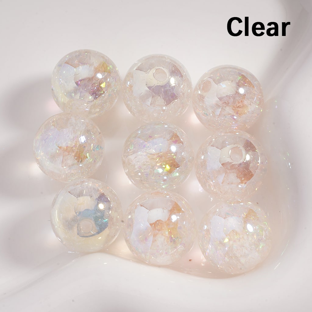 Acrylic Beads UV Coating Shiny Mini Foil Paper Inside Multi-Color 16MM (Single Color is available for 200pcs(whole bag) Only)