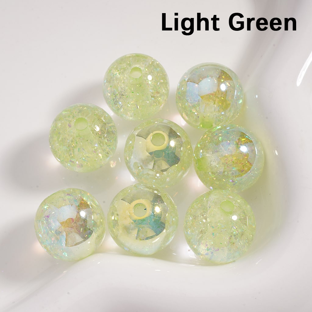 Acrylic Beads UV Coating Shiny Mini Foil Paper Inside Multi-Color 16MM (Single Color is available for 200pcs(whole bag) Only)