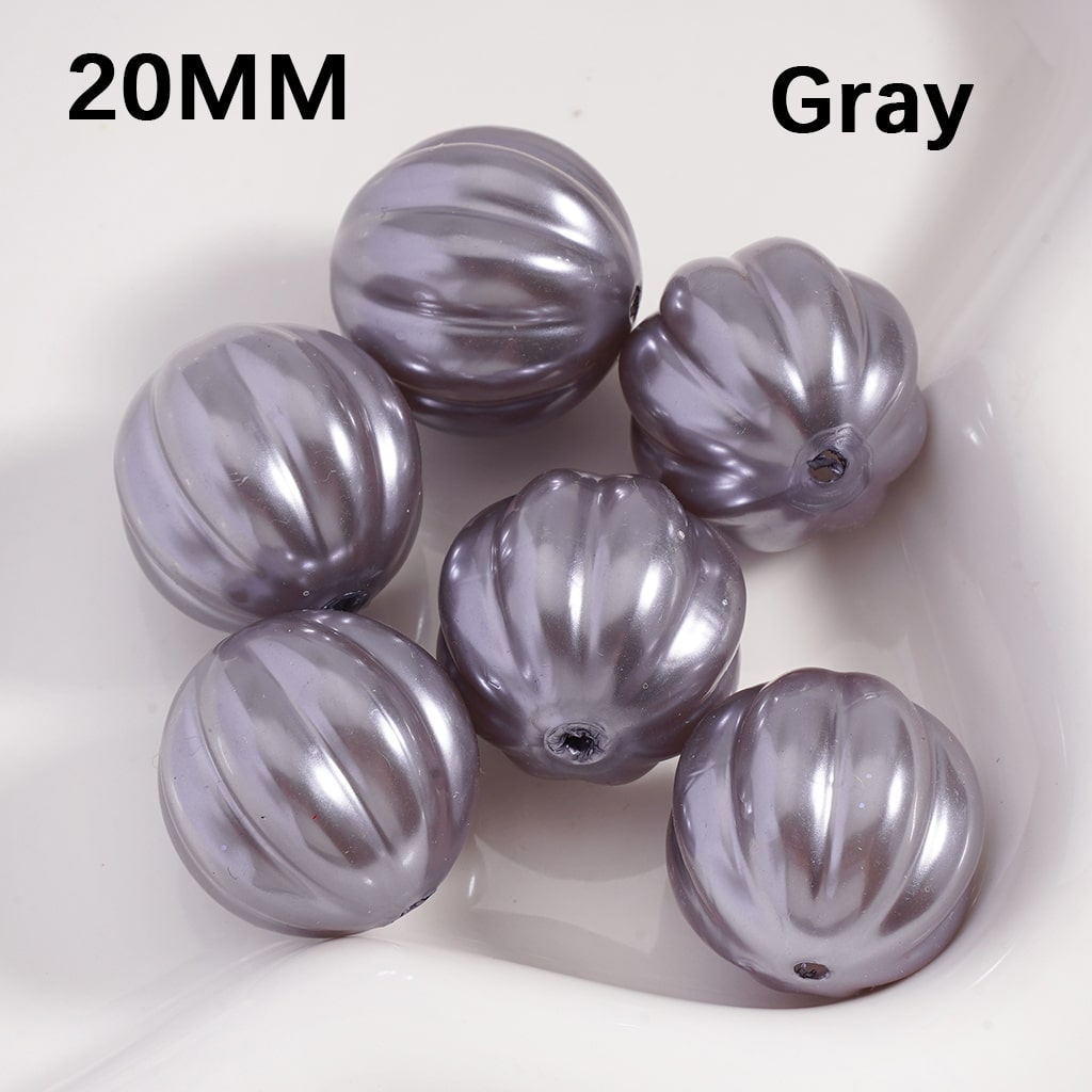 Acrylic Beads Pumpkin Stripes Shiny Multi-Color 20MM (Single Color is available for 125pcs(whole bag) Only)