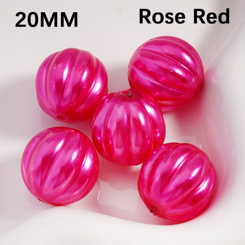 Acrylic Beads Pumpkin Stripes Shiny Multi-Color 20MM (Single Color is available for 125pcs(whole bag) Only)