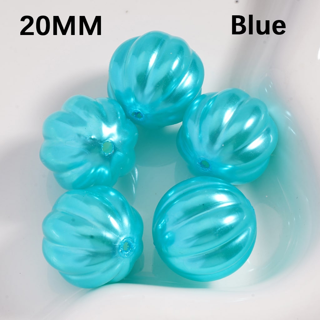 Acrylic Beads Pumpkin Stripes Shiny Multi-Color 20MM (Single Color is available for 125pcs(whole bag) Only)