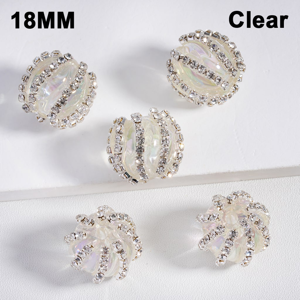 Acrylic Beads UV Coating Shiny Rhinestones Chains Multi-Color Translucent 18MM