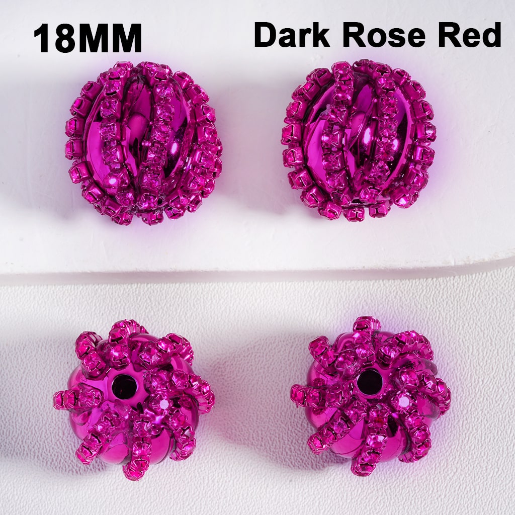 Acrylic Beads Christmas Shiny Rhinestones Chains Metallic Colors 18MM
